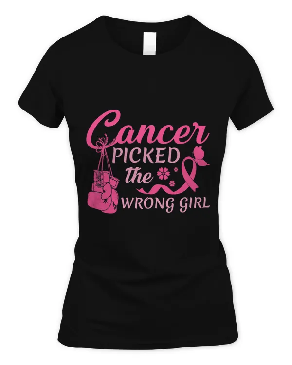 Womens Cancer Picked The Wrong Girl Ribbon Breast Cancer Awareness