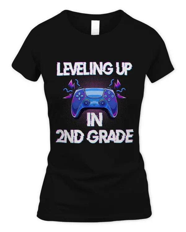 Video Gaming Shirt for students Leveling up in Second Grade