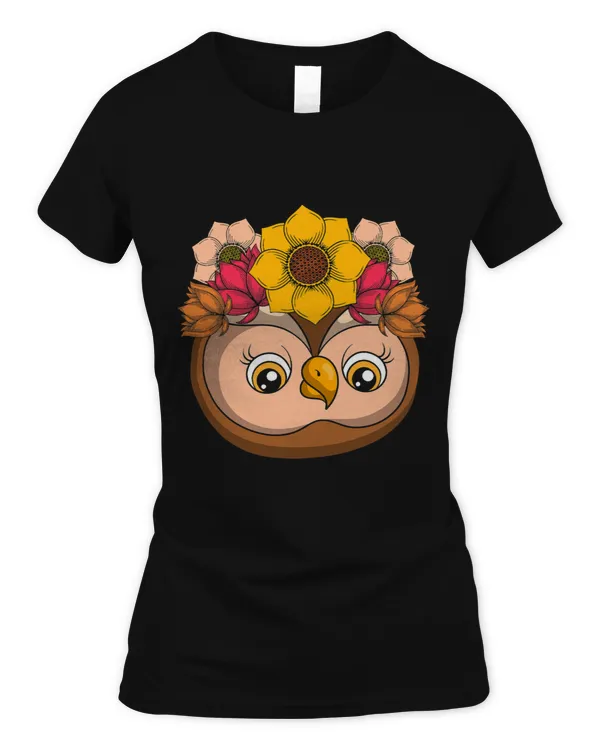 Wise Bird Forest Animal Lover Botany Flowers Cute Owl