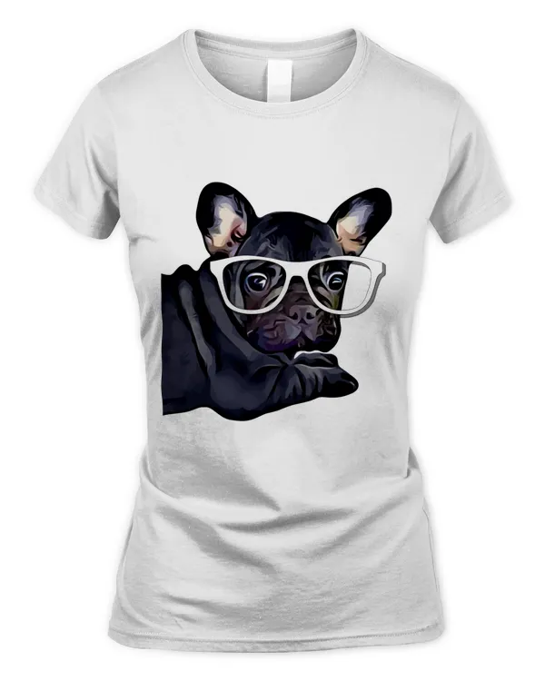 FRENCH BULLDOG IN GLASSES FUNNY CUTE DESIGN GIFT IDEA UNIQUE COOL AWESOME Classic T-Shirt