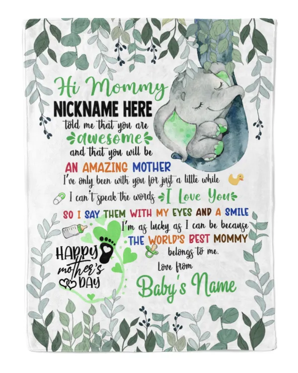 Green Elephant Baby, Gift for New Mom from Grandma and baby , Safari Baby Shower, Jungle Nursery Blanket