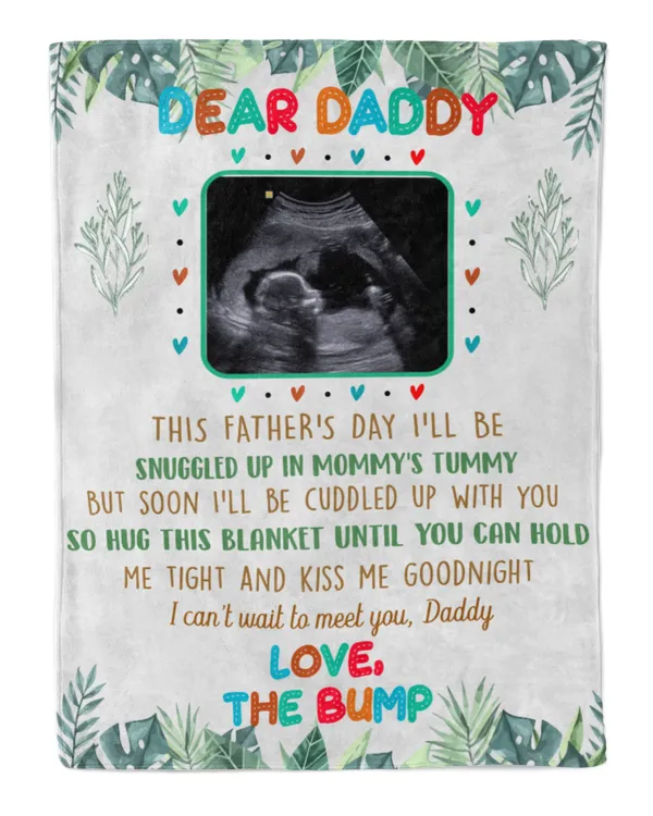 Dear Daddy I Can't Wait To Meet You Father's Day Blanket