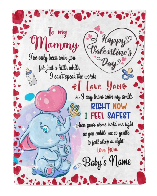 Baby Blanket, Valnetine Gift for New Mom, Happy Valentine Gifs, Valentine Gift for Wife from elephant Baby Wife