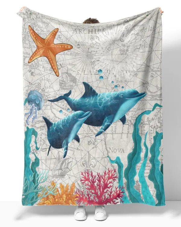 Dolphin - Coral and Ocean Maps