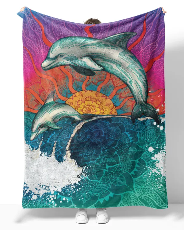 Dolphin sunset Mandala