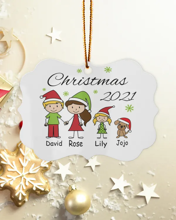 RD Personalized Santa Family Christmas Ornament, Custom Family, Personalized Ornament, Christmas Family Gifts