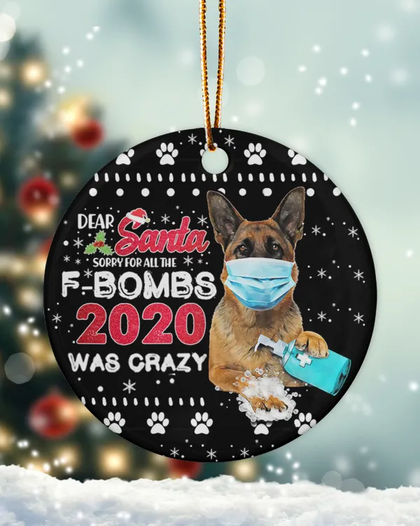 German Shepherd Sorry For The F-Bomb Cirle Ornament