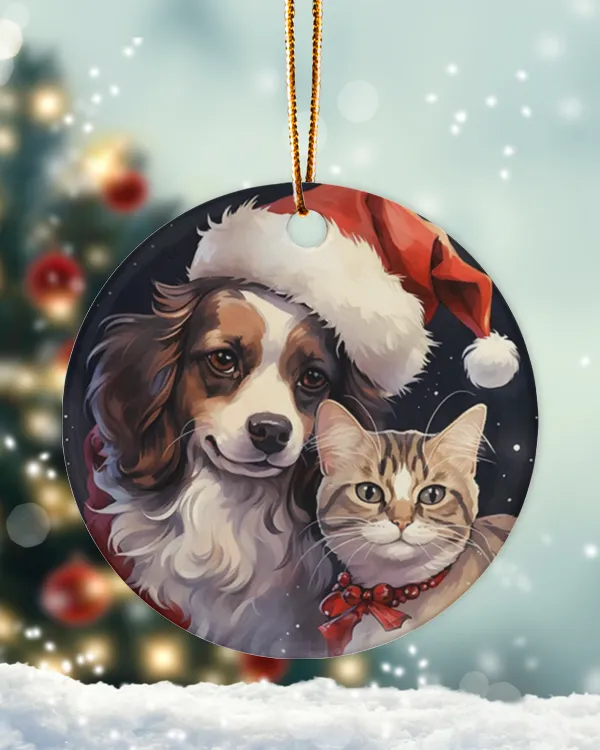 Christmas Dog and Cat Ornaments