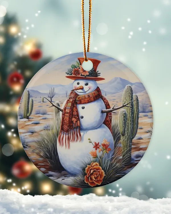 Ornaments Desert Snowman - Christmas Wreaths