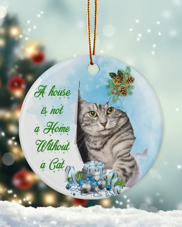 Christmas Ornaments - A house is not a Home without a Cat