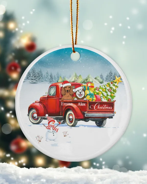 Christmas Dogs Ornament, Christmas Gift for Dog Lovers,  Dogs Car Ornament, Xmas Home Decoration