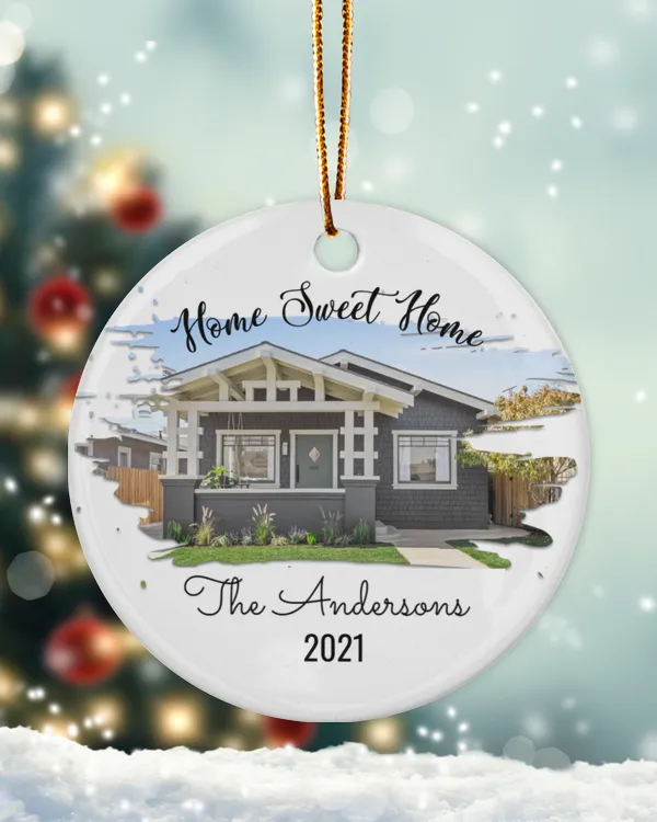 Custom Home Ornament, Personalized Christmas Ornament Gift, Housewarming , Custom Watercolor House Christmas Ornament