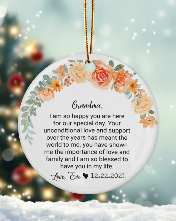 Grandma of the Bride Gift from Bride Wedding Gift for Grandma from Granddaughter Ornament