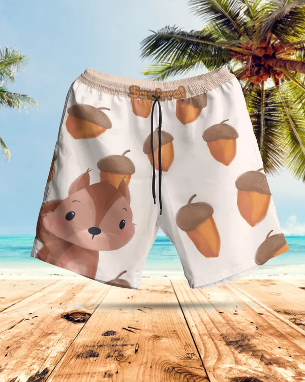 Squirrel AOP Hawaiian Short