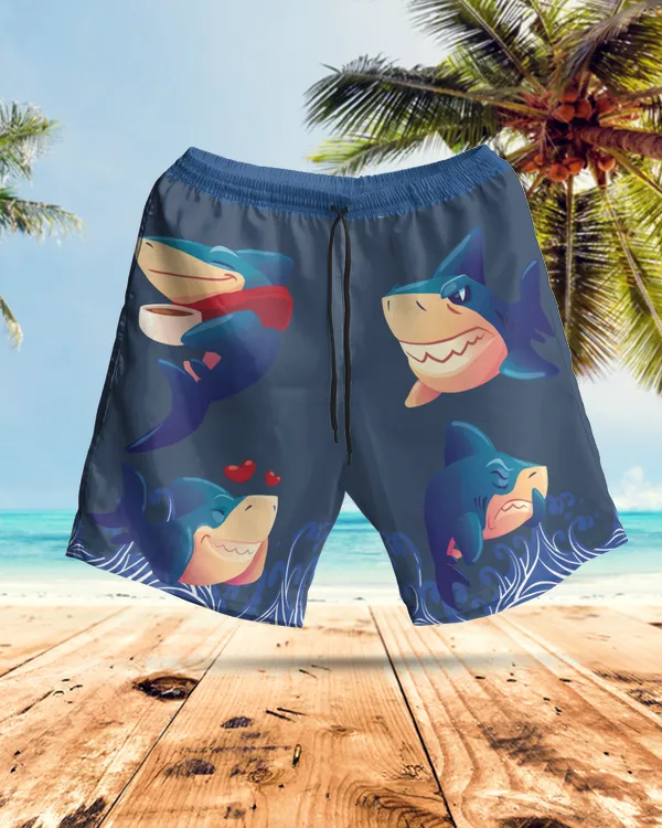 Shark -AOP Hawaiian Short