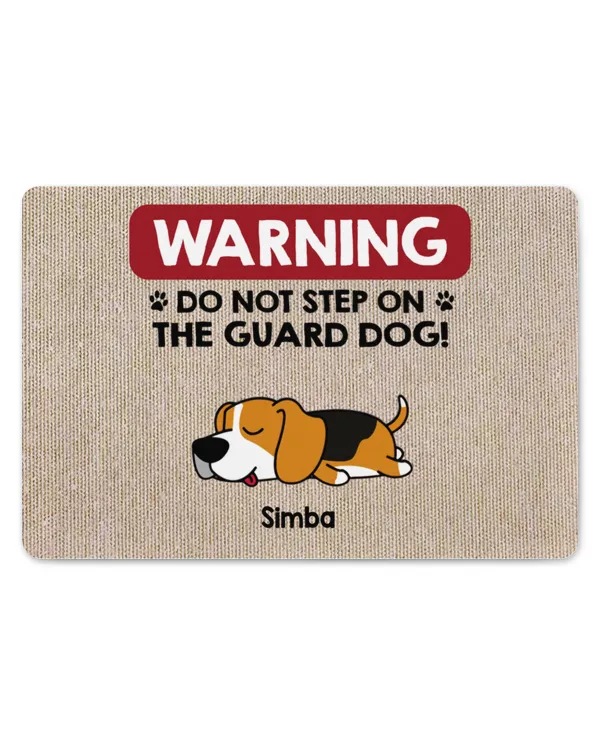 Personalized Doormat Do Not Step On Guard Dog HOD080223DM2