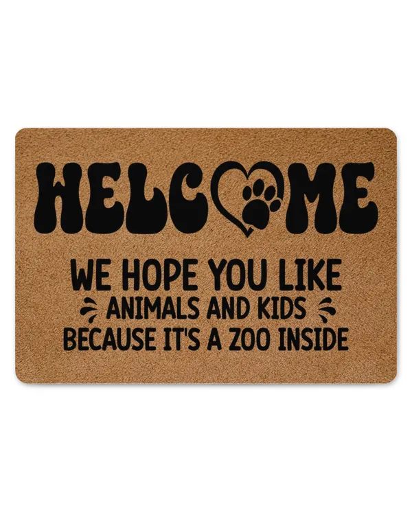 Welcome We Hope You Like Animals And Kids Doormat HOC220323DRM6