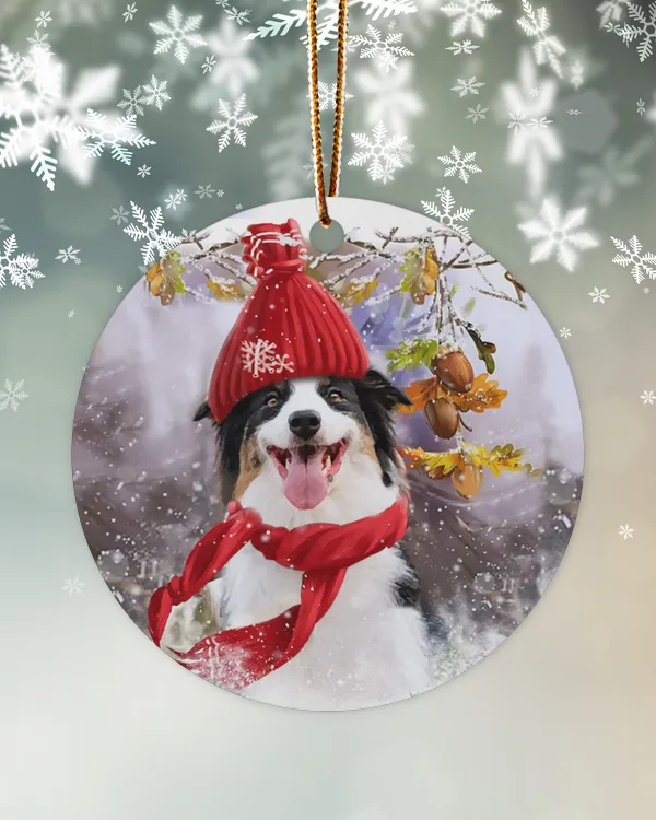 Australian Shepherd Winter Spirit Ornament