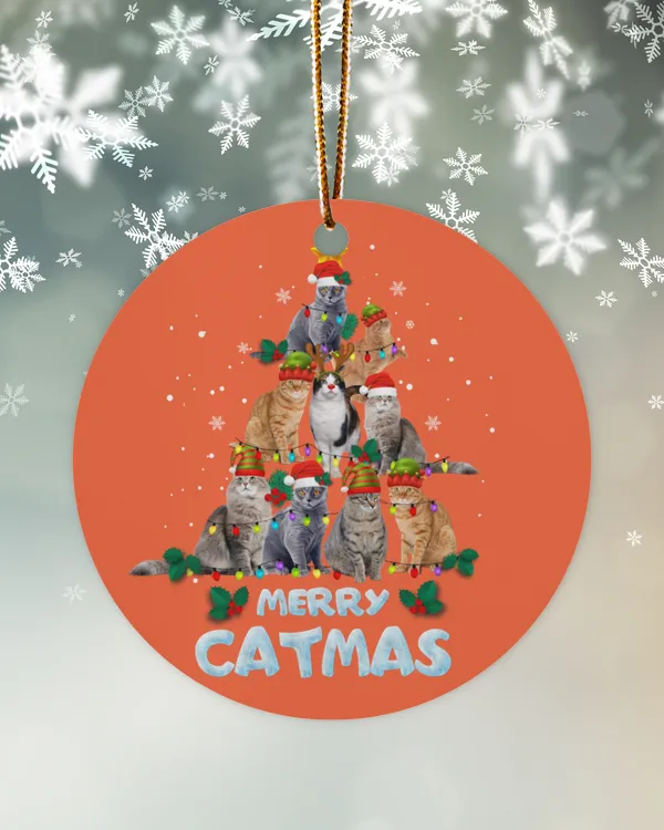 Merry Catmas Tree Ornament - Dove Box