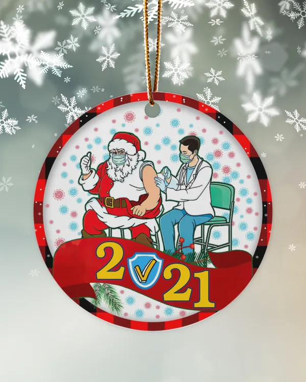 Santa Vaccinated 2021 Ornament