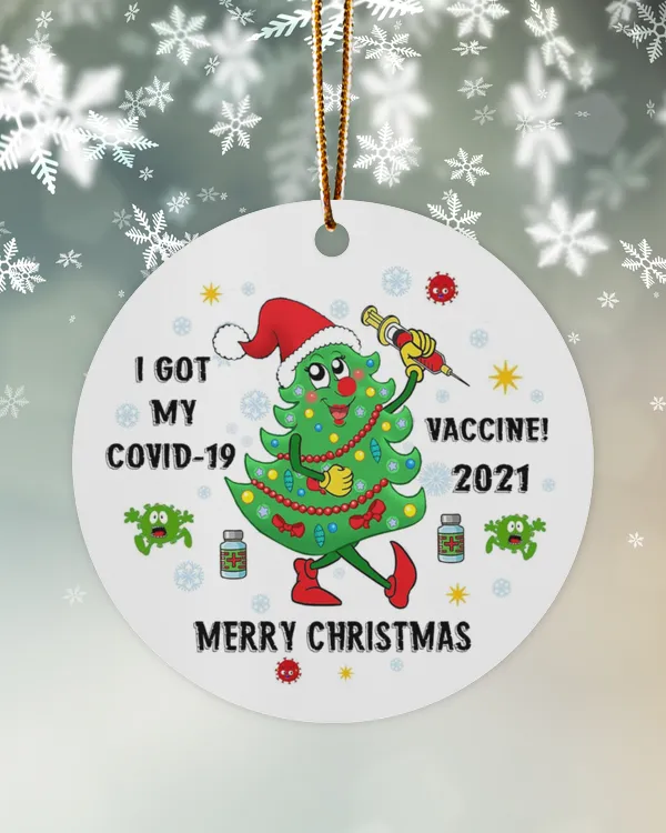 2021 Vaccine Christmas Ornament, Christmas Tree Ornament, Merry Christmas 2021 Ornaments, Vaccinated Ornament, Xmas Decorations
