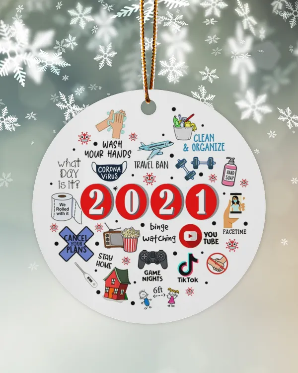 2021 Year of The Vaccine Ornament, Corona Year To Remember Christmas Tree Ornament, 2021 Corona Ornaments, Global Pandemic