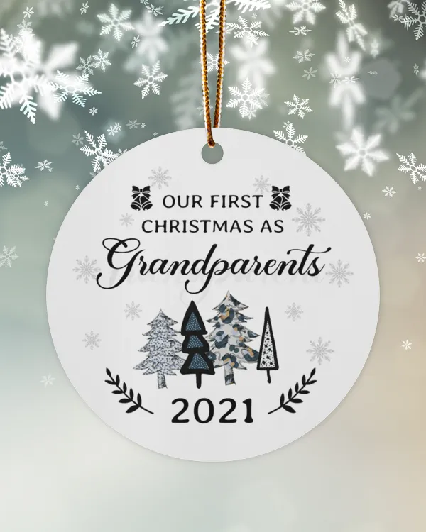 First Christmas as Grandparents Bauble, Grandma & Grandad, 2021 Pandemic, 2021 Christmas Ornament, Pandemic Ornament, Christmas Decoration, Vaccine Ornament, 2021 Memories