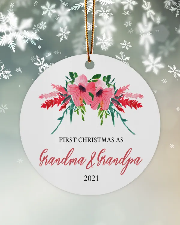 First Christmas As Grandma & Grandpa 2021 Ornament