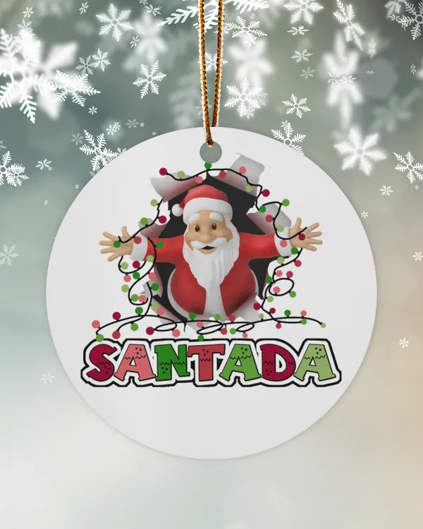 Christmas Ornament - Cute Santada