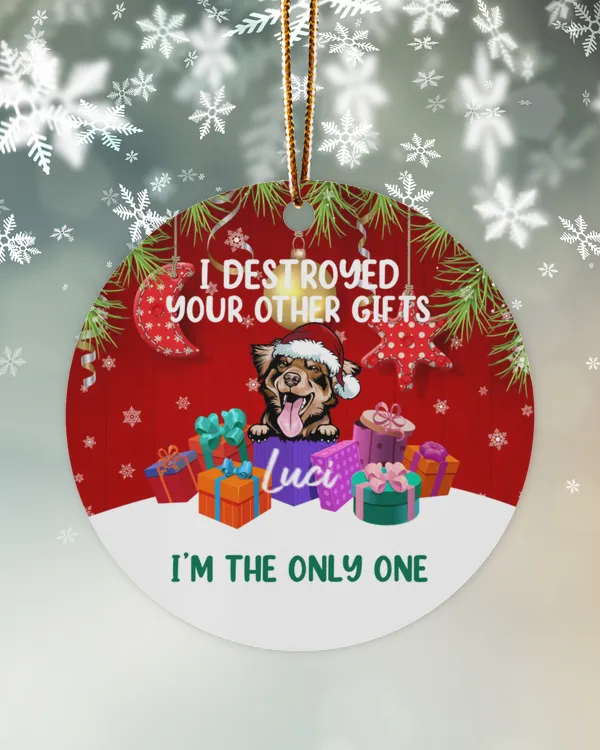 RD Personalized I'm The Only One You Need, Christmas Gift For Dog Lovers, Custom Ceramic Ornament