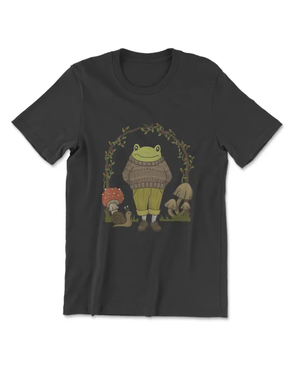 Goblincore Aesthetic Frog Mushroom Cottagecore Dark Academia T-Shirt