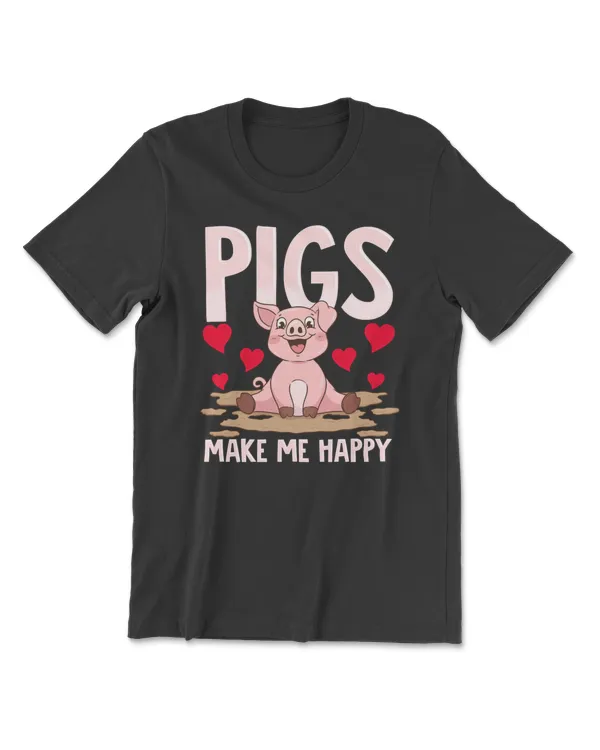 Pig Adorable Pigs Make Me Happy Cute Piglet Pig Girl 351 cattle