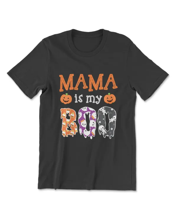 Mama Is My Boo Kid Toddler Teen Halloween Boo Ghost T-Shirt
