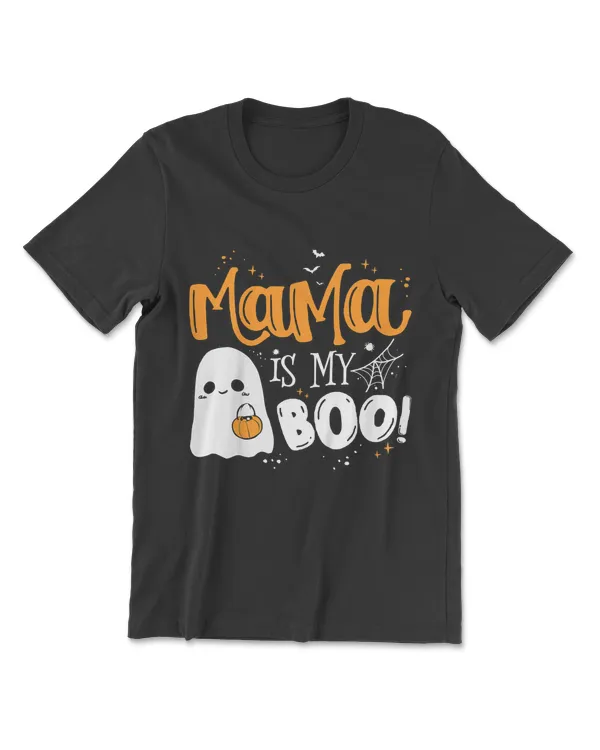 Kids Mama Is My Boo Kid Toddler Teen Halloween Boo Ghost T-Shirt