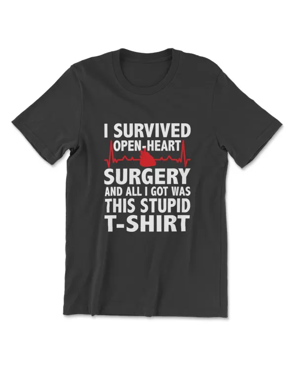 I Survived Open Heart Surgery Hilarious Recovery Gift Design T-Shirt
