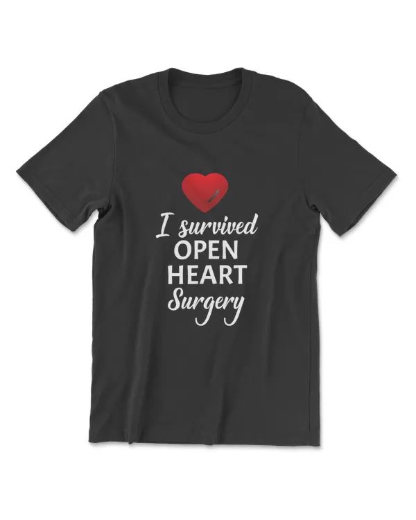 I Survived Open Heart Surgery T-Shirt Funny Medical Tee