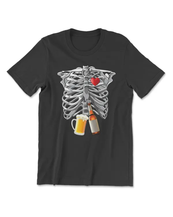 Beer Skeleton Pregnancy Rig Cage XRay Halloween Costume 596 drinking