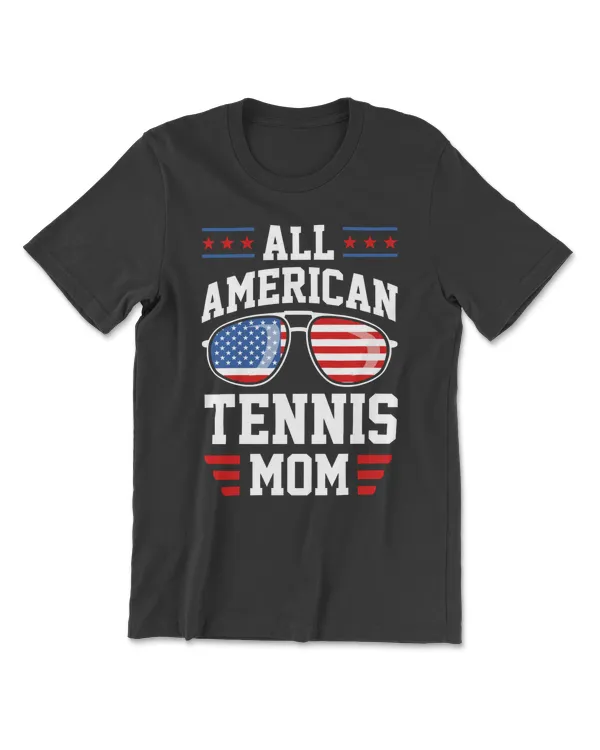 Tennis AllAmerican Mom USA Flag Patriotic Funny Retro Style Player Love Christmas Gifts Clas coach