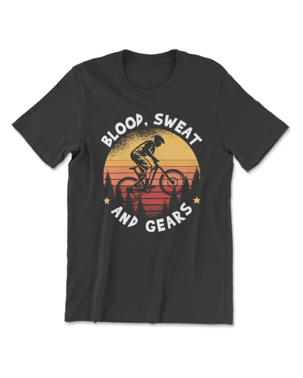 Cycling Blood Sweat And Gears Funny Mountain Biking 676 biking