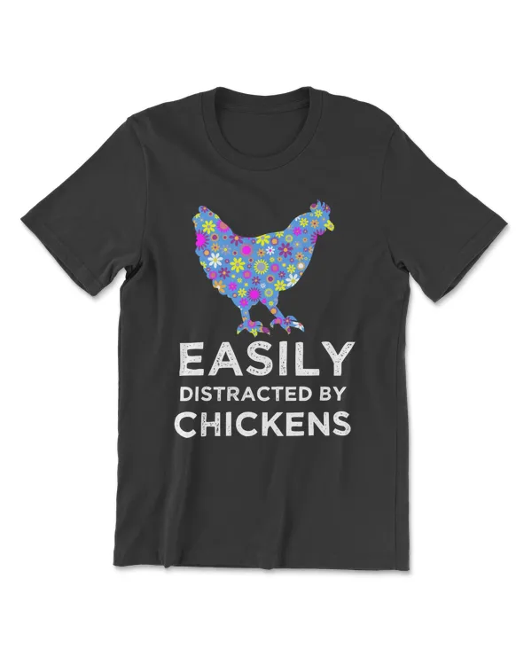 Chicken Easily Distracted By Chickens DesignCute Floral Farm AnimalIdeas 417 hen rooster