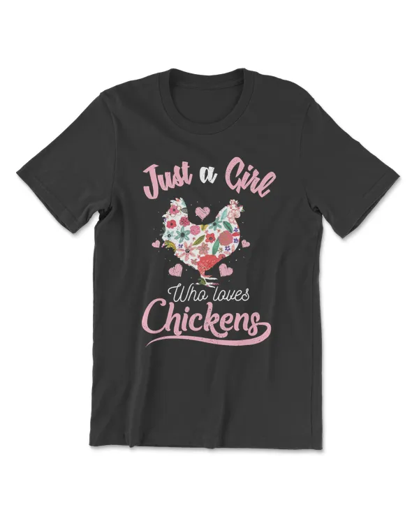 Chicken Just A Girl Who Loves Chickens Art Poultry Lover Cute50 hen rooster