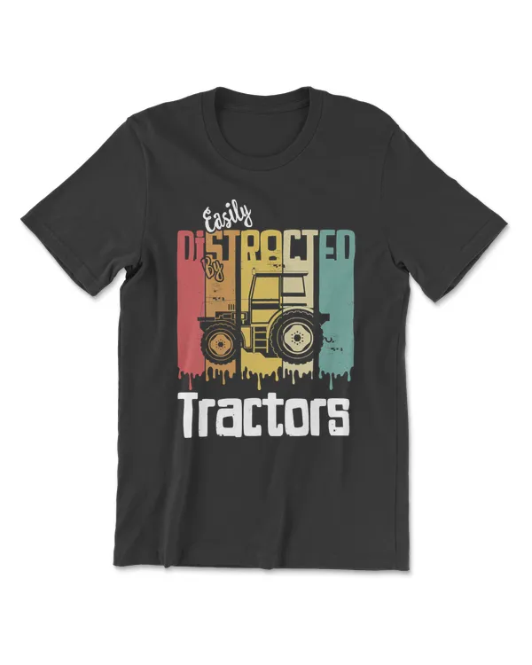 Tractor Easily Distracted By Tractors Retro Vintage Farmer 108 Tractor Farmer