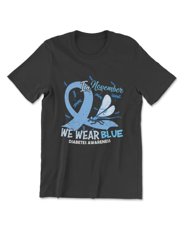 In November We Wear Blue Dragonfly Diabetes Awareness Month Men Women