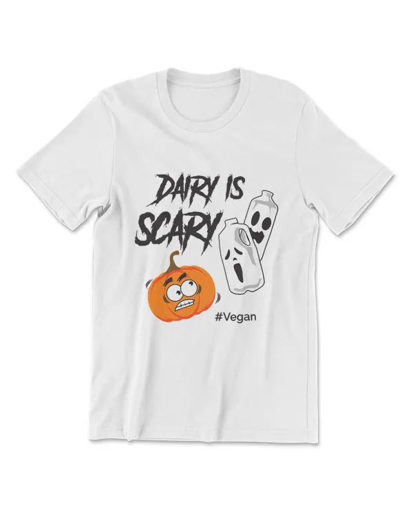 Dairy Is Scary Vegan Halloween Shirt Pumpkin