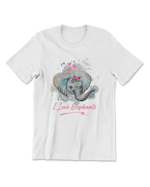 Elephant Adorable Elephant with Pink Hearts I Love Elephants139 Elephant lovers