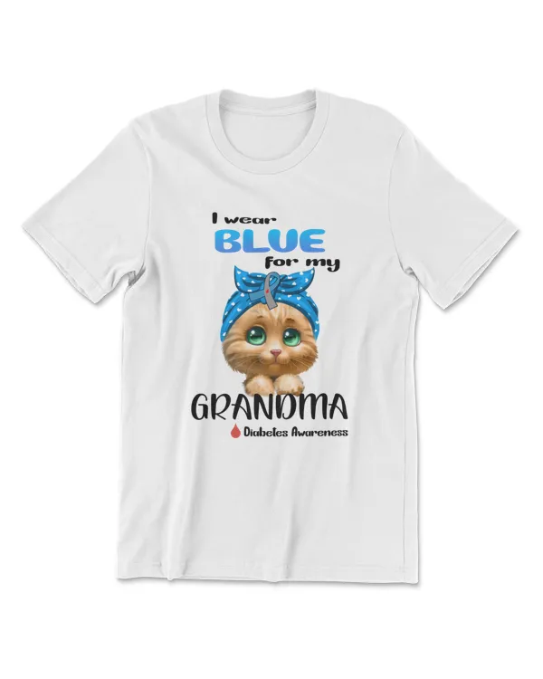 I Wear Blue For My Grandma Funny Cat Lovers Men Women