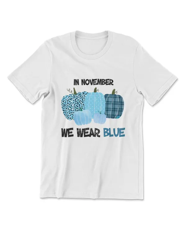 In November We Wear Blue Funny Autumn Pumpkin Men Women