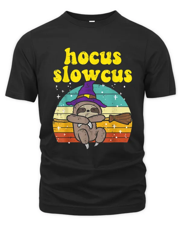 Hocus Slowcus Witch Sloth Retro Cute Animal Halloween