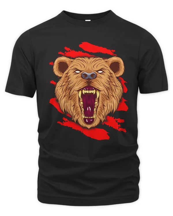 Bear Angry Roaring Bear Design for Wild Animal and Bear Lover 539 forest