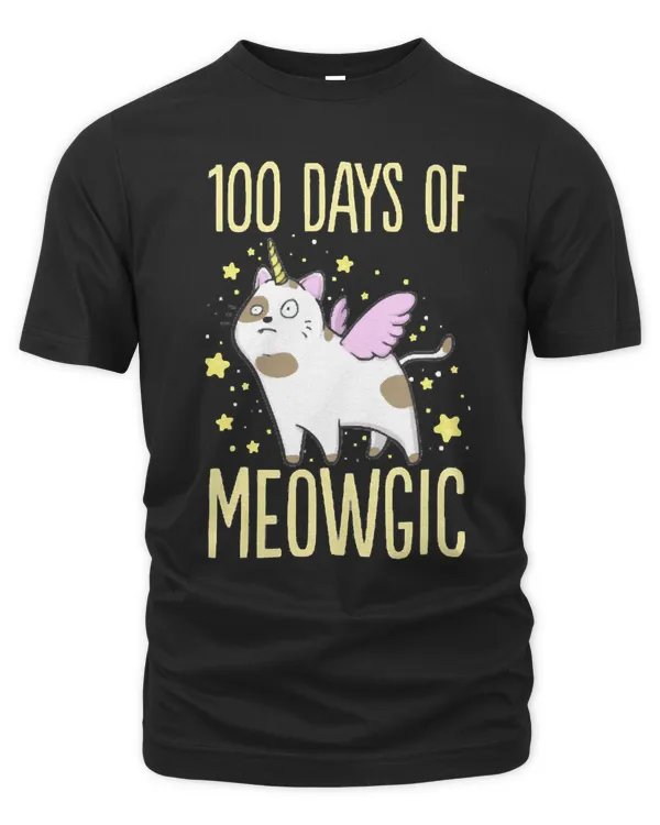 Teacher 100 Days Of School Meowgic Unicorn Cat School 61 class teaching